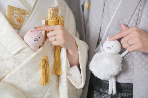 お二人が共通でお好きだという"うさまる"を忍ばせて…ちいさないのちかわいいですね…！