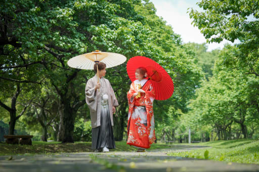 広い公園の中で