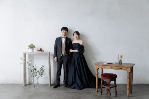 カラードレスに着替えてハウススタジオ