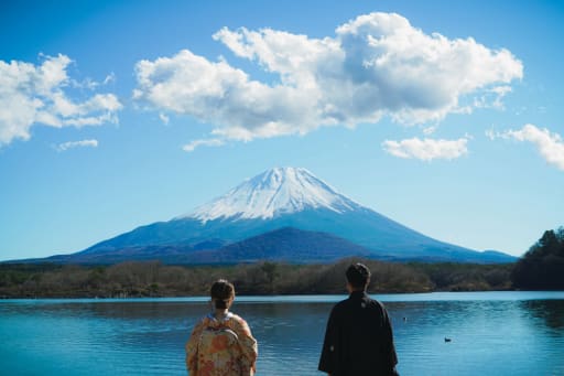 富士山と和装とバックショット