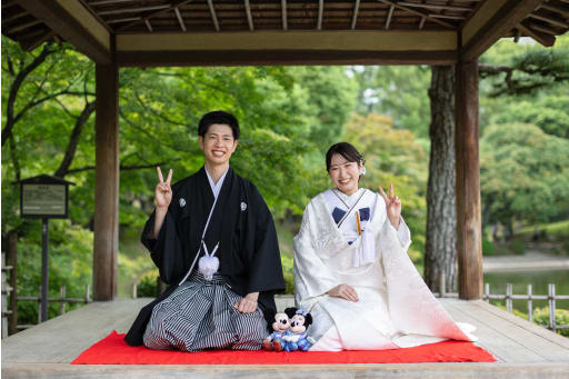 最後はピースでとミッキーで！