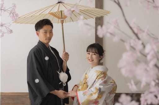 桜と一緒に外風のショット