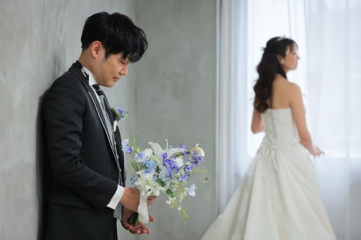 ブーケを渡す前に