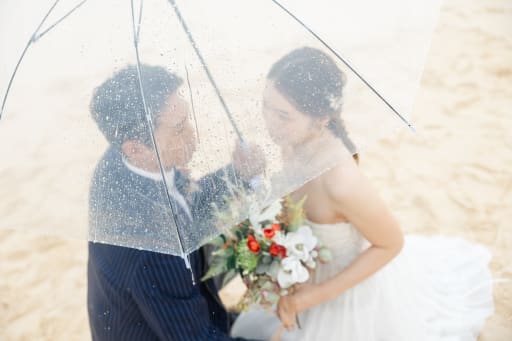 傘を使って☂️