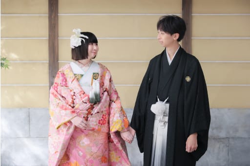 お庭から撮影スタート