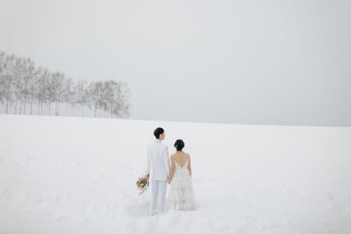 どこまでも続く雪景色