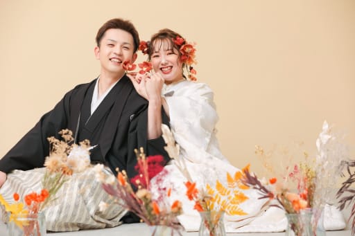 お花と一緒に♪