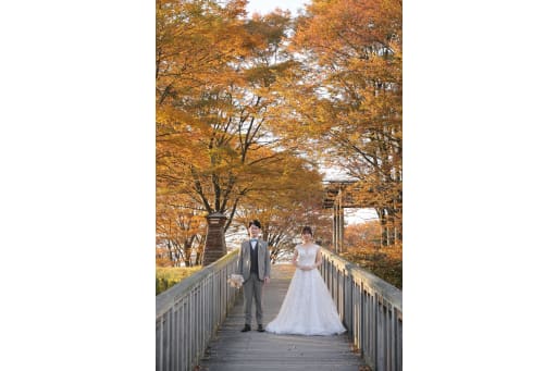 飯綱山公園で洋装撮影スタート