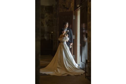 エントランスで