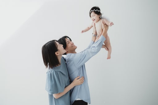 笑顔で