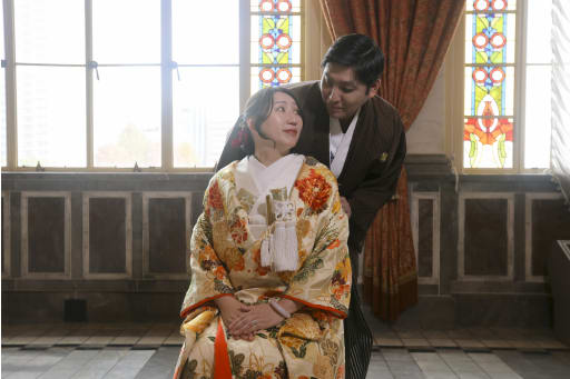 寄り添うツーショット