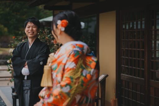 園内の お茶室前は僕のお気に入りのスポットでもあります！空きがあれば中での撮影もできます！