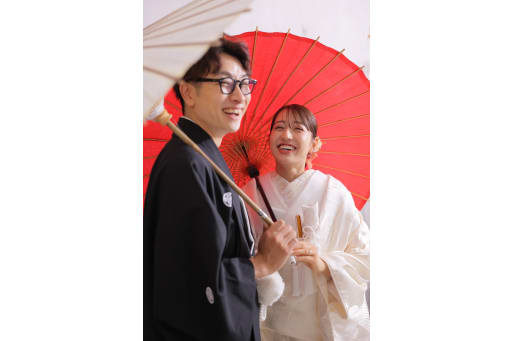 和傘と笑顔の瞬間
