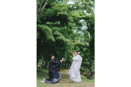 紅葉ロードで指輪をプレゼント