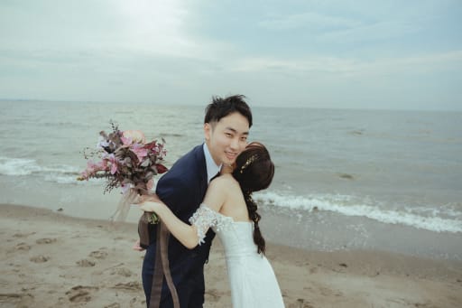 照れてる新郎さん♩