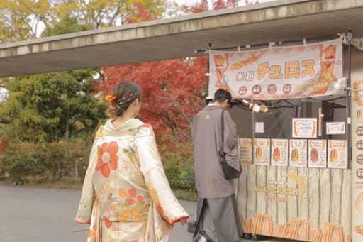 撮影後にはチュロスを購入されていました笑