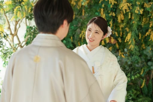 柔らかいご新婦様の表情も