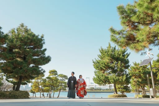 お台場でロケーション撮影