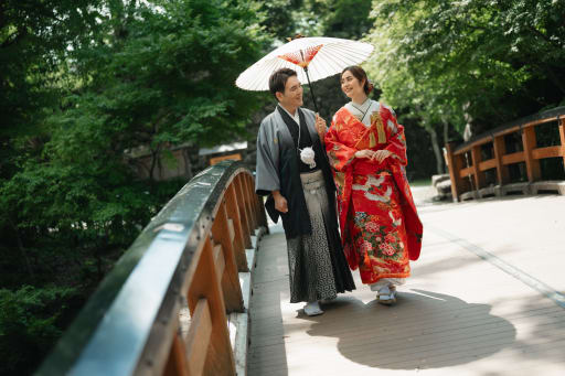 相合傘で