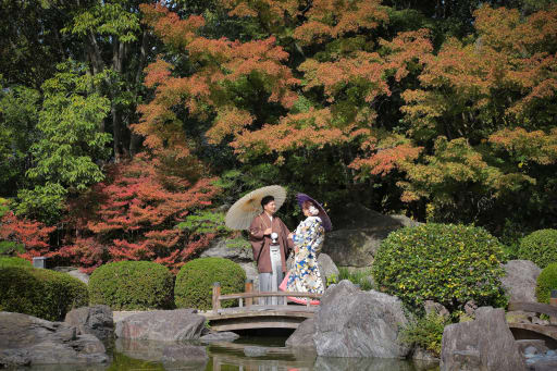 大濠公園日本庭園での和装ロケーション