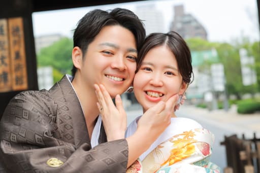 お顔を寄せて仲良しショット 