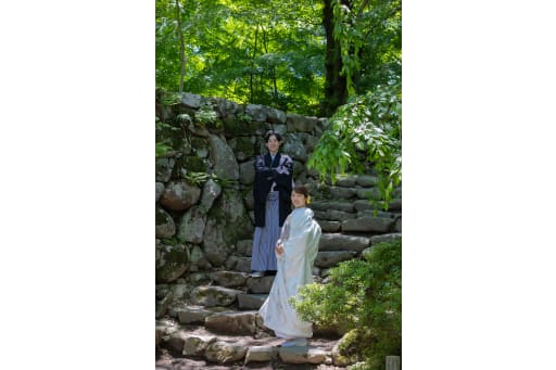 緑が茂ってます！　石段でかっこよく