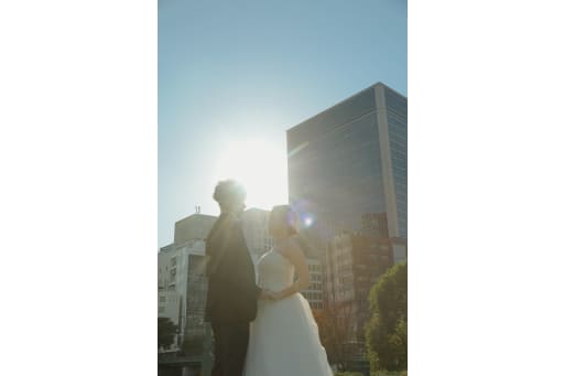 太陽をバックに！