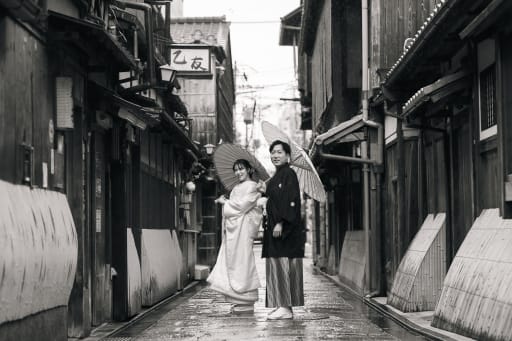 雨の中をお散歩♡