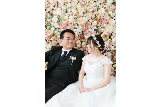 お花に囲まれて