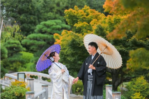 和傘を使った定番ショット👘