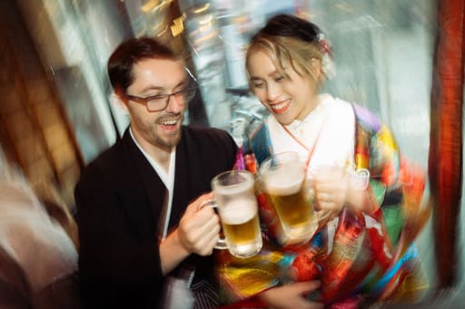 ビールで乾杯！