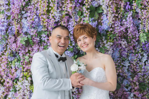 新郎様からもらったお花とも一緒に