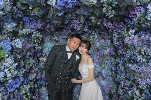 お花に囲まれて