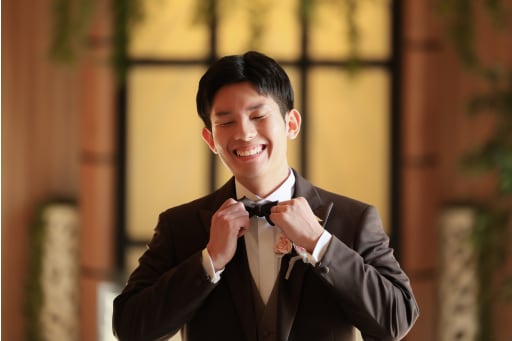 新郎さんの笑顔が素敵です！