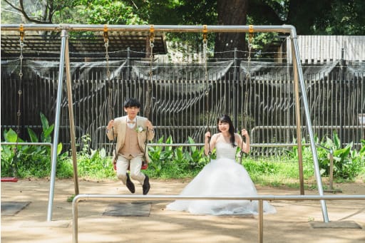 遊具で楽しく撮影！