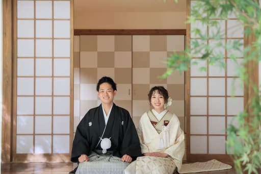 縁側で