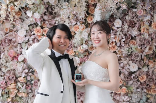 お二人のニコニコのいい笑顔！！お二人ともすごく幸せそうです！！