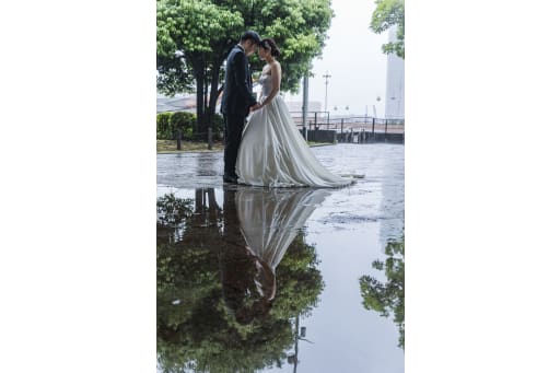 水溜りもオシャレに