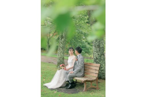 ベンチで一休み