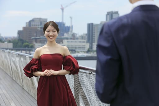 新婦様笑顔で