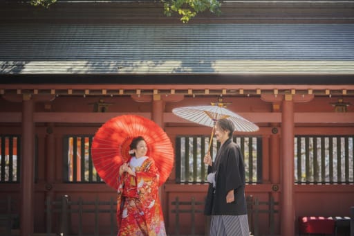 和傘を使用して