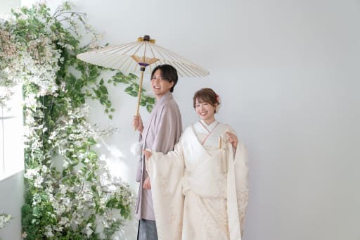 和傘を使って