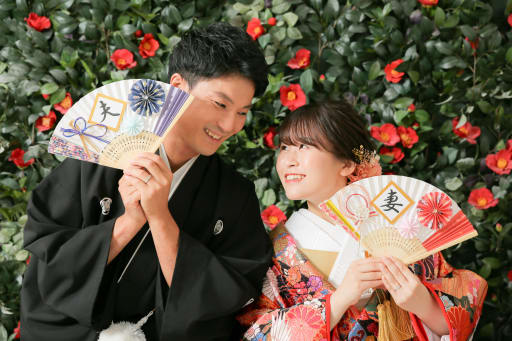 扇子とのショット