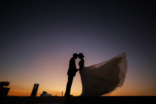 綺麗な夕焼けと一緒に