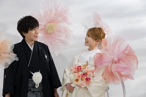 お花に囲まれて