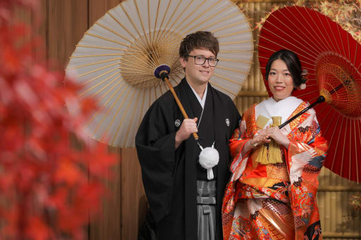 和傘を使って！