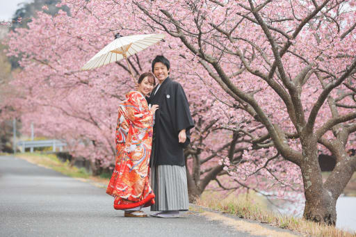 和傘を使ってのカットも