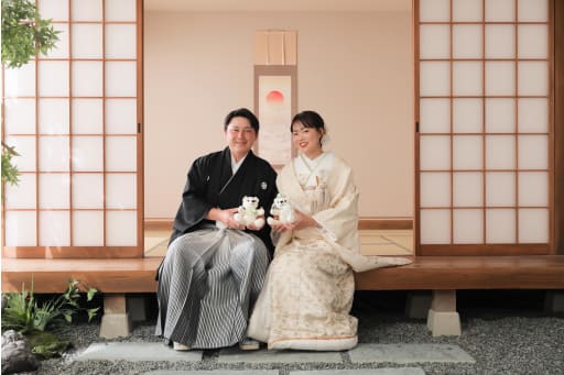 縁側で