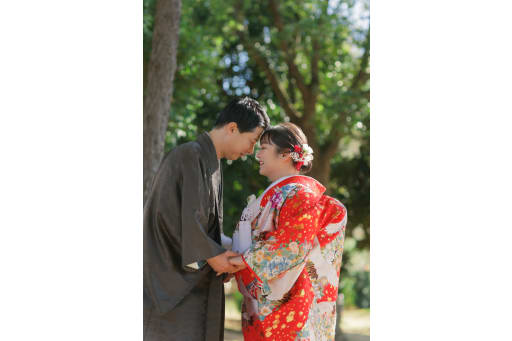 おでこをくっつけて