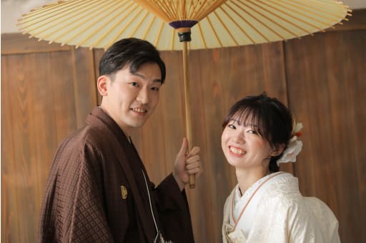 相合傘で